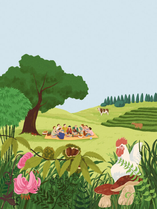 Illustration pour un livre des recettes famille